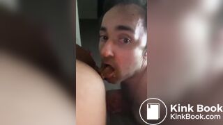 Shit eating from hairless Indonesian asshole