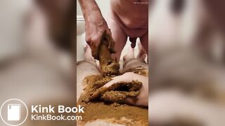 older guy poops on someones cock and smears