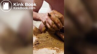 older guy poops on someones cock and smears