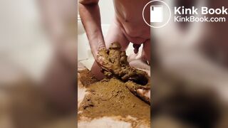 older guy poops on someones cock and smears