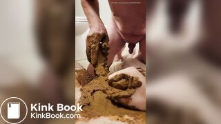 older guy poops on someones cock and smears