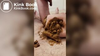 older guy poops on someones cock and smears