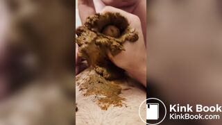 older guy poops on someones cock and smears