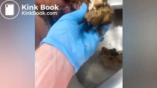 Logs of shit crammed in slut’s mouth