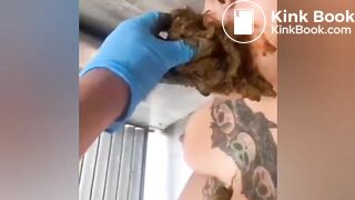 Logs of shit crammed in slut’s mouth