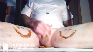 A Gay Sissy Boi Craps and Cums!!!