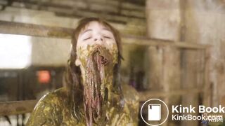 Farmer's Wife in the calf shed - cowshit orgasm