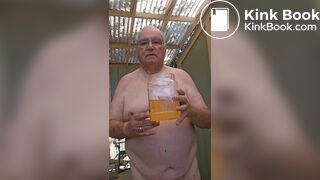 Senior bi guy covered in shit