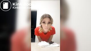 Beautiful blonde love fucking herself with scat