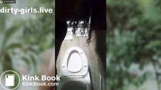 Young girl make dirty public show outdoor with pee