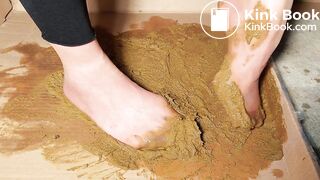 big pile of dog shit asian in beige pantyhose