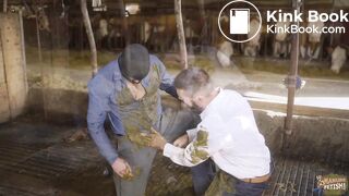 The Dirty Dung Business gay couple in cowshit