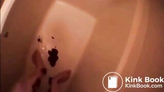 Diarrhea covers her legs