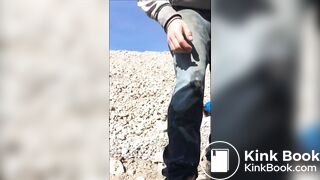 Pissing and shitting in filthy clothes outdoors