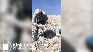 Pissing and shitting in filthy clothes outdoors