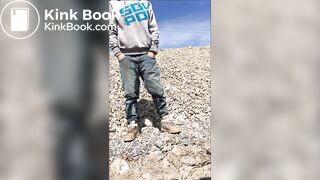 Pissing and shitting in filthy clothes outdoors