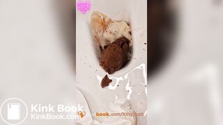 Huge toilet clogging shit standing