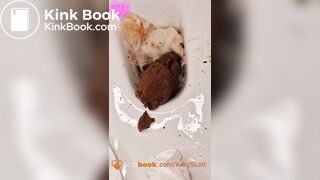 Huge toilet clogging shit standing