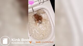 Huge toilet clogging shit standing