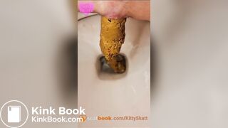 Three thick massive toilet logs