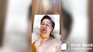 German scat fag drenched in piss and shit
