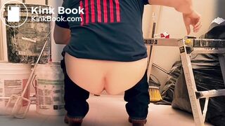 American Patriot Takes a Husky Shit in the Garage