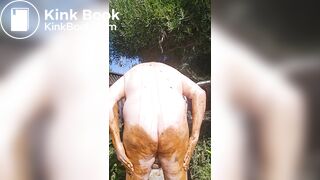 Senior bi guy covered in shit