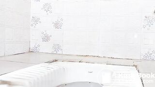 Forever locked Hot twink poop in toilet and wash