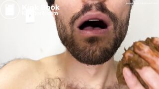 guy shitting and jerking and smearing and cumming