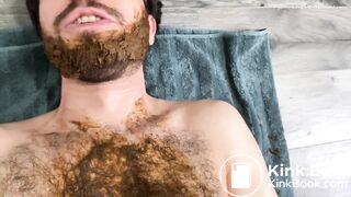 guy shitting and jerking and smearing and cumming