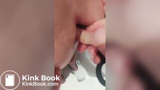 Trans slut putting her beads