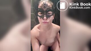 Smearing and eating her own shit - Scat slave girl