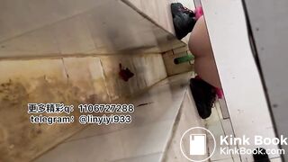 Beautiful woman pooping in the toilet