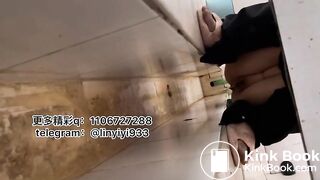 Beautiful woman pooping in the toilet