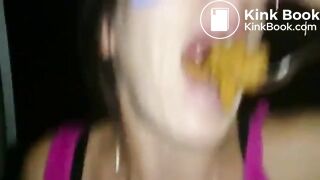 Female scat slave eats her shit