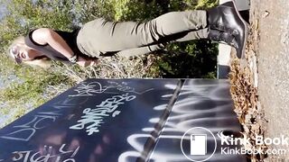 girl with a beautiful ass pees and poops powerful