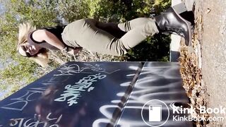 girl with a beautiful ass pees and poops powerful