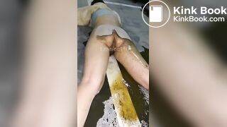 Passed out girl shits and pisses herself in public