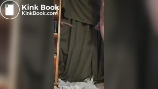 Goth emo sissy slut deep throats scat dildo.