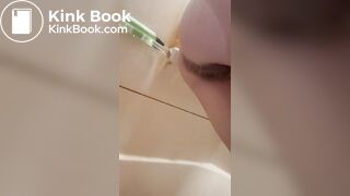 Teen shits while releasing enema