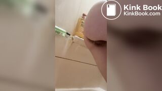 Teen shits while releasing enema