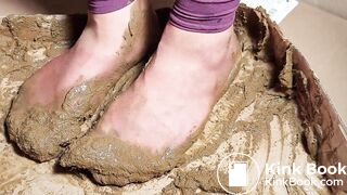 sexy chinese feet full of dog scat in brown nylon