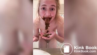 Shitting and eating Girl