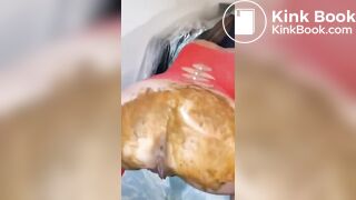 SCAT SLAVE PISSING ON THE FLOOR LIKE A PIG