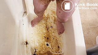 Letting loose a shitty enema on self