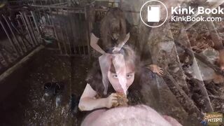 Romance in calf box PoV sex in cowshit