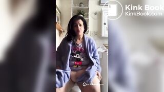 BBW foreign bitch shits in toilet gaping pussy