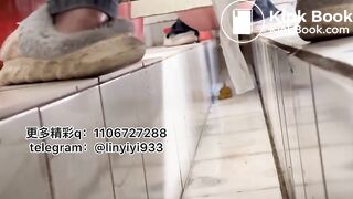 Beautiful woman pooping in the toilet