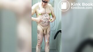 Satan Slave Gets Nipple Porn During Enema Sessi