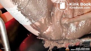 Slave Shit covered Pussy fucked with Toilet Brush